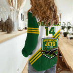 Personalised Australia Rugby Women Casual Shirt Ipswich Jets Est 1982 Sporty Style LT14