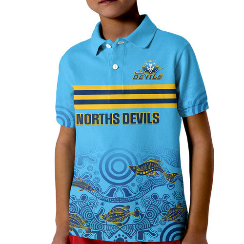 personalised-australia-rugby-kid-polo-shirt-norths-devils-indigenous-art