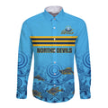 personalised-australia-rugby-long-sleeve-button-shirt-norths-devils-indigenous-art