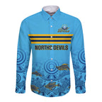 personalised-australia-rugby-long-sleeve-button-shirt-norths-devils-indigenous-art