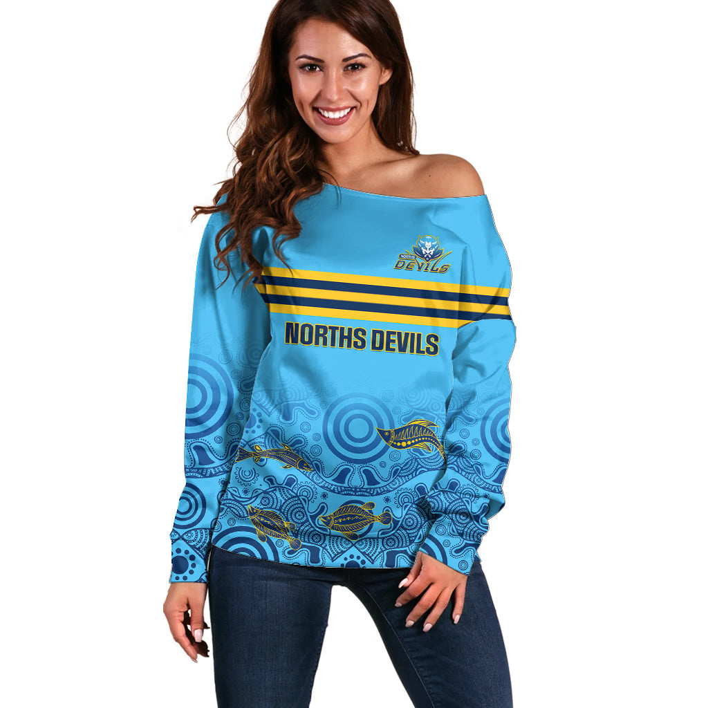 personalised-australia-rugby-off-shoulder-sweater-norths-devils-indigenous-art