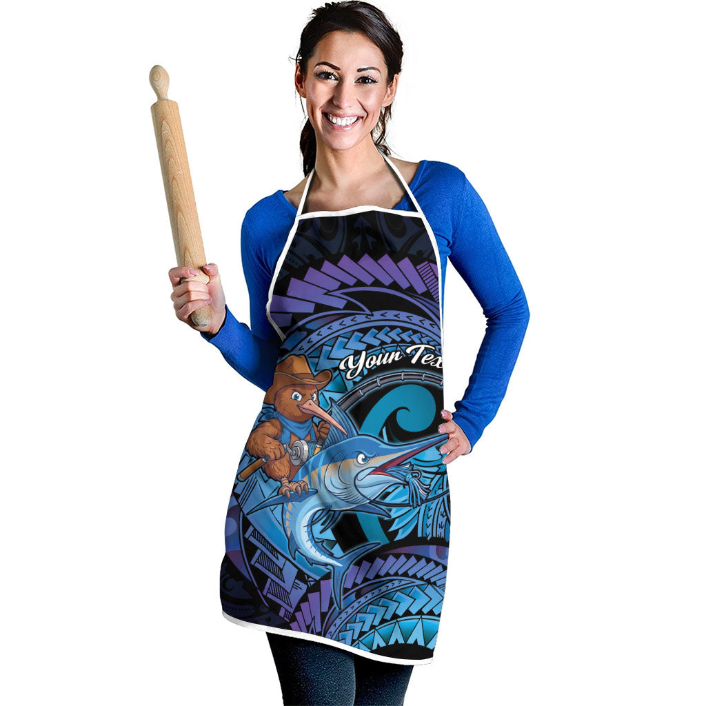 Personalised Blue Marlin Fishing New Zealand Apron NZ Kiwi Cowboy Born To Fish