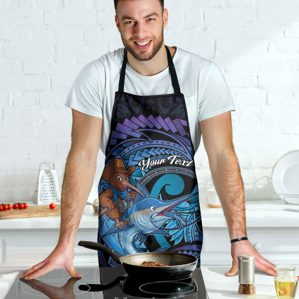 Personalised Blue Marlin Fishing New Zealand Apron NZ Kiwi Cowboy Born To Fish