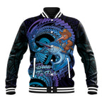 Personalised Blue Marlin Fishing New Zealand Baseball Jacket NZ Kiwi Cowboy Born To Fish