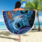 Personalised Blue Marlin Fishing New Zealand Beach Blanket NZ Kiwi Cowboy Born To Fish