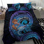 Personalised Blue Marlin Fishing New Zealand Bedding Set NZ Kiwi Cowboy Born To Fish
