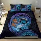 Personalised Blue Marlin Fishing New Zealand Bedding Set NZ Kiwi Cowboy Born To Fish