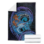 Personalised Blue Marlin Fishing New Zealand Blanket NZ Kiwi Cowboy Born To Fish