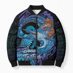 Personalised Blue Marlin Fishing New Zealand Bomber Puffer Jacket NZ Kiwi Cowboy Born To Fish