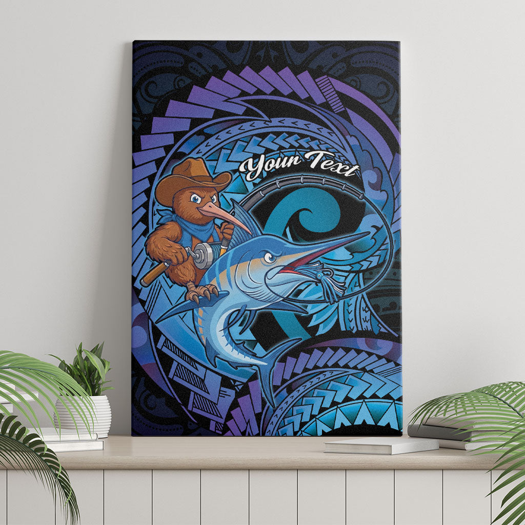 Personalised Blue Marlin Fishing New Zealand Canvas Wall Art NZ Kiwi Cowboy Born To Fish