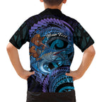 Personalised Blue Marlin Fishing New Zealand Family Matching Long Sleeve Bodycon Dress and Hawaiian Shirt NZ Kiwi Cowboy Born To Fish