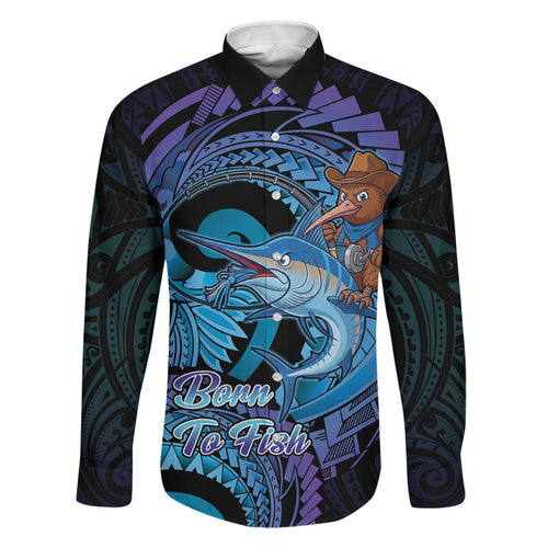 Personalised Blue Marlin Fishing New Zealand Family Matching Mermaid Dress and Hawaiian Shirt NZ Kiwi Cowboy Born To Fish