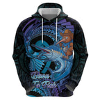 Personalised Blue Marlin Fishing New Zealand Hoodie NZ Kiwi Cowboy Born To Fish