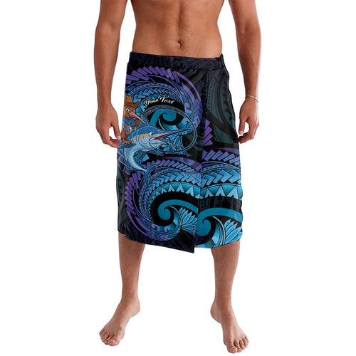 Personalised Blue Marlin Fishing New Zealand Lavalava NZ Kiwi Cowboy Born To Fish