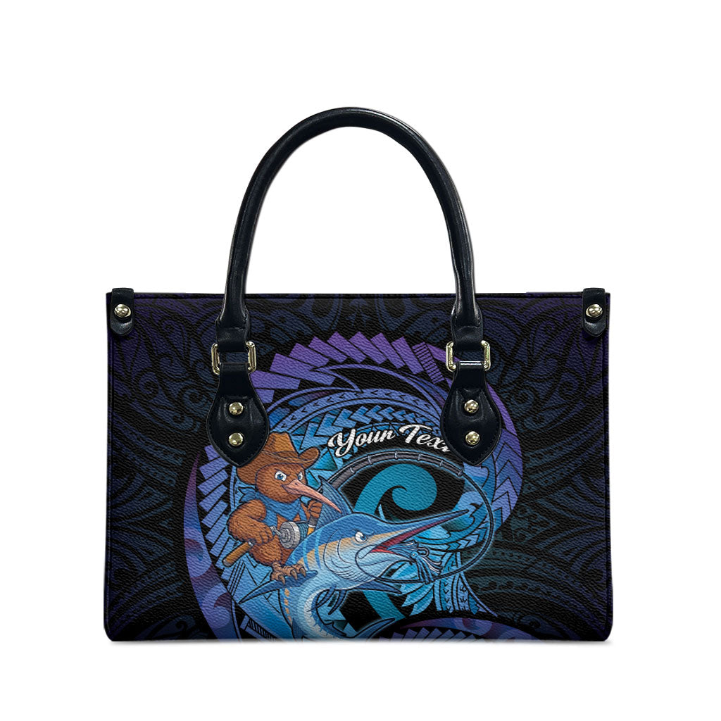Personalised Blue Marlin Fishing New Zealand Leather Bag NZ Kiwi Cowboy Born To Fish