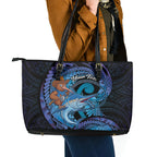 Personalised Blue Marlin Fishing New Zealand Leather Tote Bag NZ Kiwi Cowboy Born To Fish