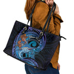 Personalised Blue Marlin Fishing New Zealand Leather Tote Bag NZ Kiwi Cowboy Born To Fish