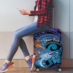 Personalised Blue Marlin Fishing New Zealand Luggage Cover NZ Kiwi Cowboy Born To Fish