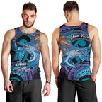 Personalised Blue Marlin Fishing New Zealand Men Tank Top NZ Kiwi Cowboy Born To Fish