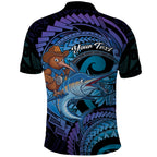 Personalised Blue Marlin Fishing New Zealand Polo Shirt NZ Kiwi Cowboy Born To Fish