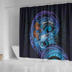 Personalised Blue Marlin Fishing New Zealand Shower Curtain NZ Kiwi Cowboy Born To Fish