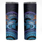 Personalised Blue Marlin Fishing New Zealand Skinny Tumbler NZ Kiwi Cowboy Born To Fish