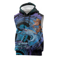 Personalised Blue Marlin Fishing New Zealand Sleeveless Hoodie NZ Kiwi Cowboy Born To Fish