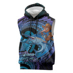 Personalised Blue Marlin Fishing New Zealand Sleeveless Hoodie NZ Kiwi Cowboy Born To Fish