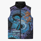 Personalised Blue Marlin Fishing New Zealand Sleeveless Puffer Jacket NZ Kiwi Cowboy Born To Fish