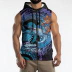 Personalised Blue Marlin Fishing New Zealand Sleeveless Zip Hoodie NZ Kiwi Cowboy Born To Fish