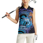 Personalised Blue Marlin Fishing New Zealand Women Sleeveless Polo Shirt NZ Kiwi Cowboy Born To Fish