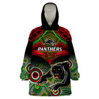 panthers-rugby-wearable-blanket-hoodie-penrith-1966-aboriginal-mix-polynesian-pattern