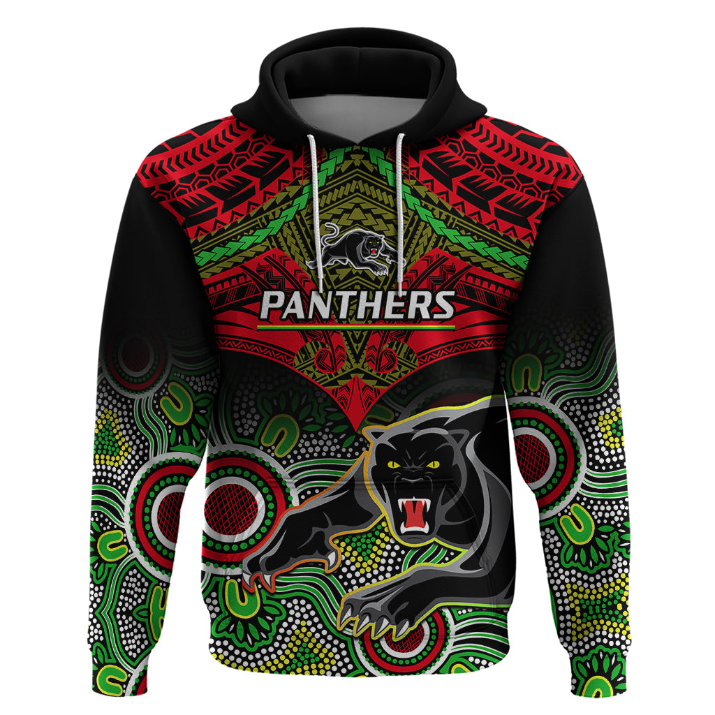 personalised-panthers-rugby-hoodie-penrith-1966-aboriginal-mix-polynesian-pattern