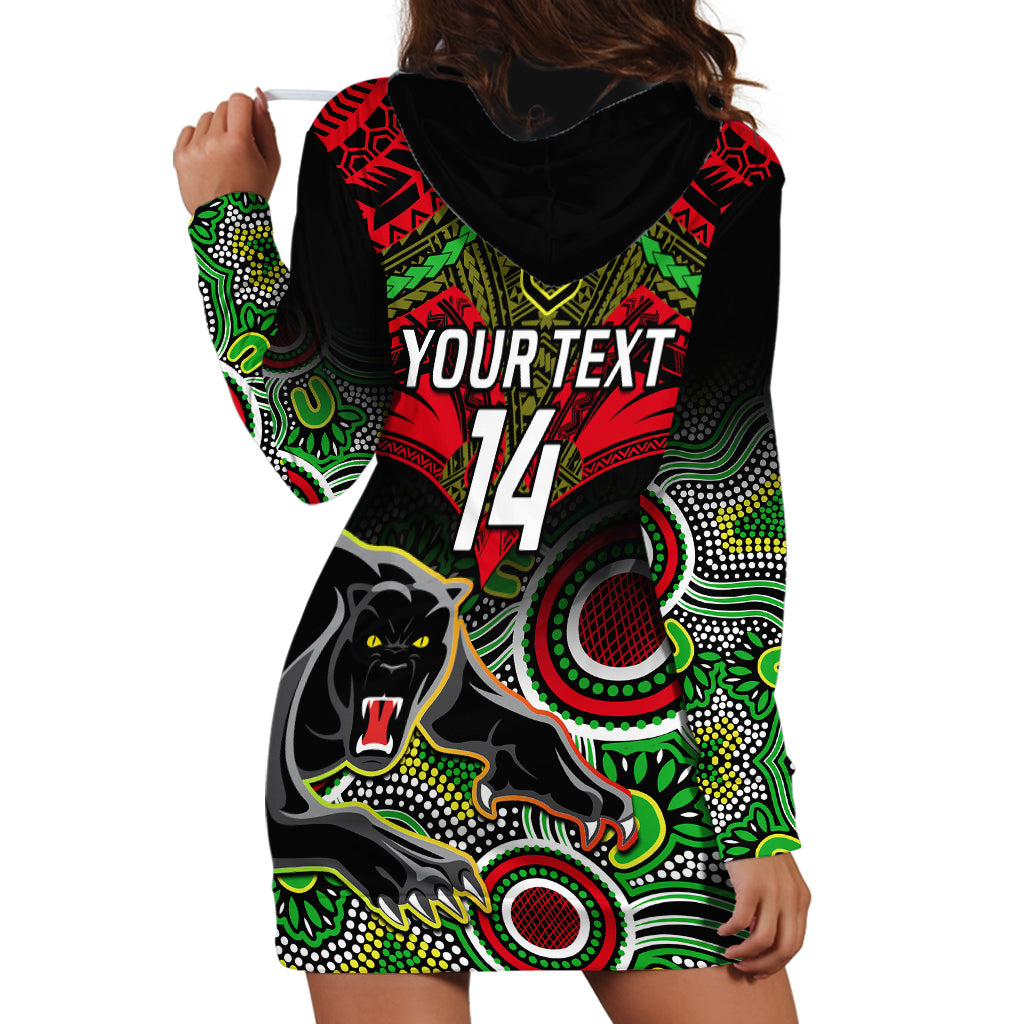 personalised-panthers-rugby-hoodie-dress-penrith-1966-aboriginal-mix-polynesian-pattern