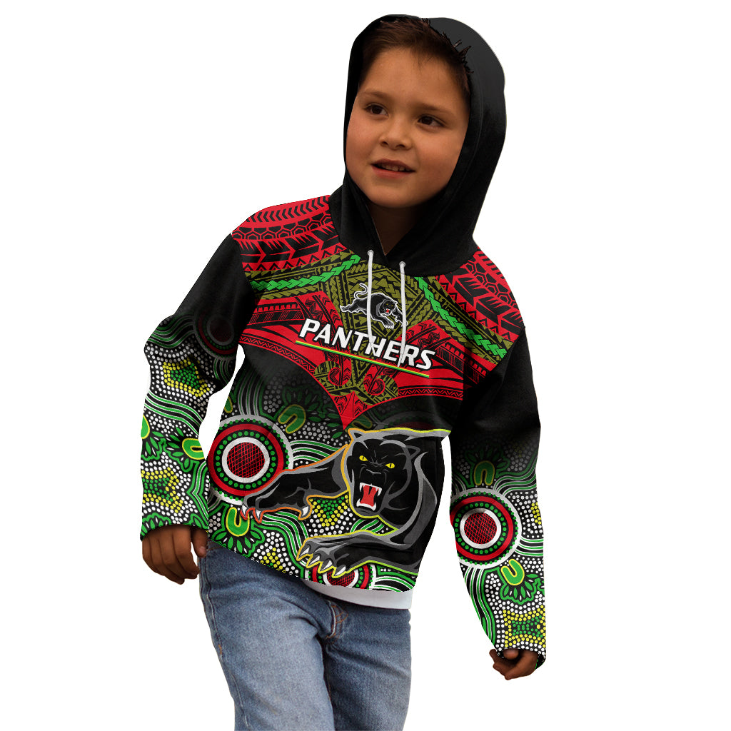 personalised-panthers-rugby-kid-hoodie-penrith-1966-aboriginal-mix-polynesian-pattern