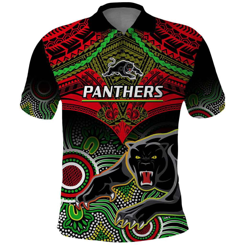 personalised-panthers-rugby-polo-shirt-penrith-1966-aboriginal-mix-polynesian-pattern