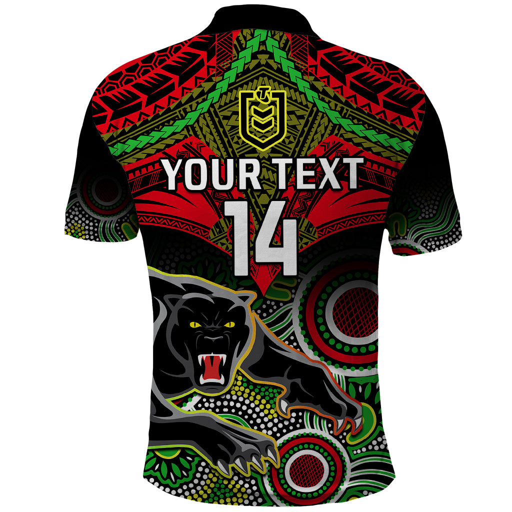 personalised-panthers-rugby-polo-shirt-penrith-1966-aboriginal-mix-polynesian-pattern
