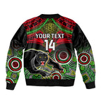 personalised-panthers-rugby-sleeve-zip-bomber-jacket-penrith-1966-aboriginal-mix-polynesian-pattern