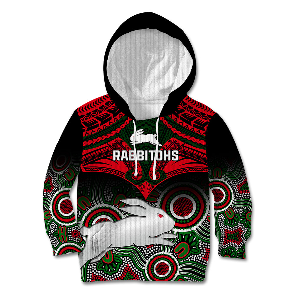 rabbitohs-rugby-kid-hoodie-souths-1908-aboriginal-mix-polynesian-pattern