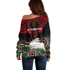 rabbitohs-rugby-off-shoulder-sweater-souths-1908-aboriginal-mix-polynesian-pattern