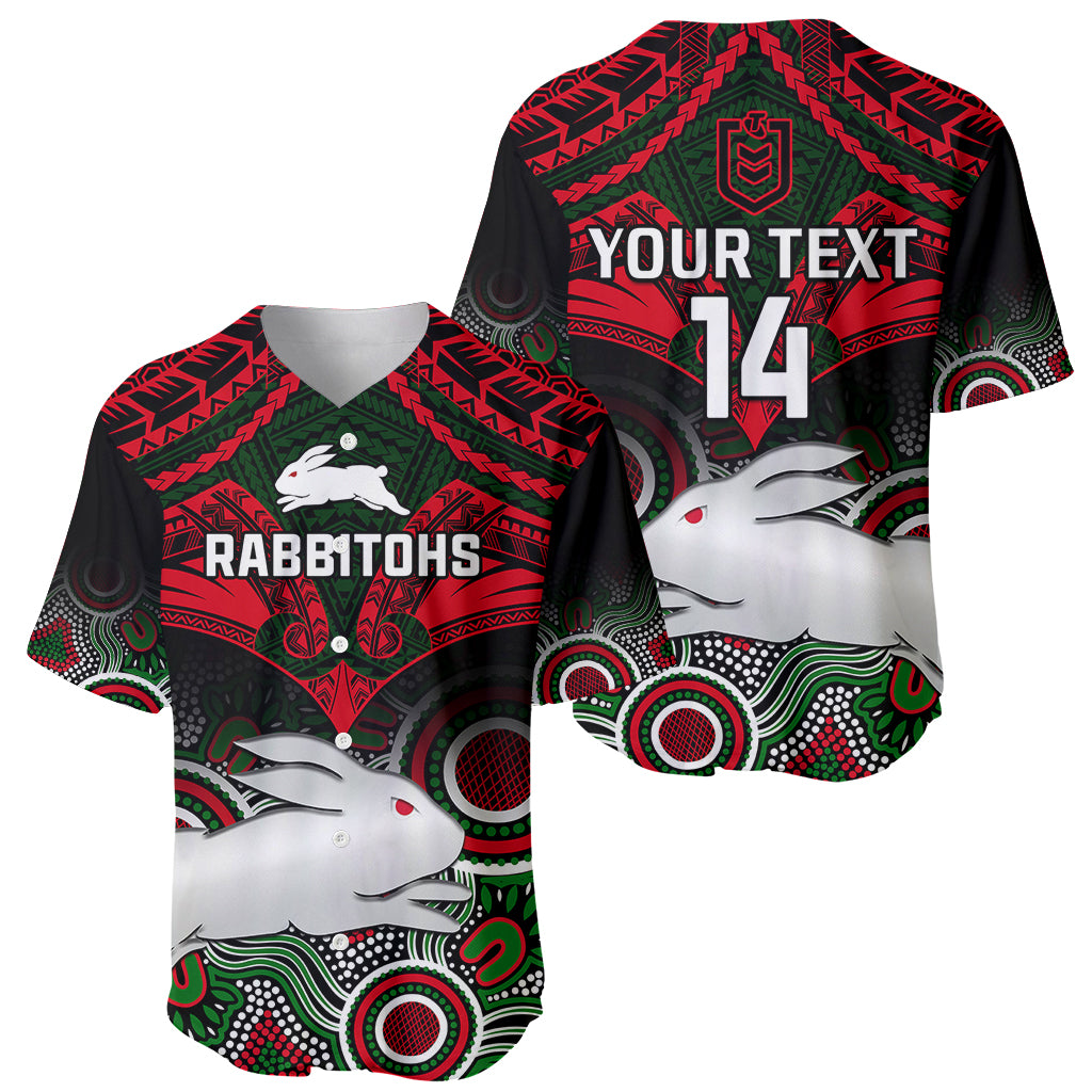 personalised-rabbitohs-rugby-baseball-jersey-souths-1908-aboriginal-mix-polynesian-pattern