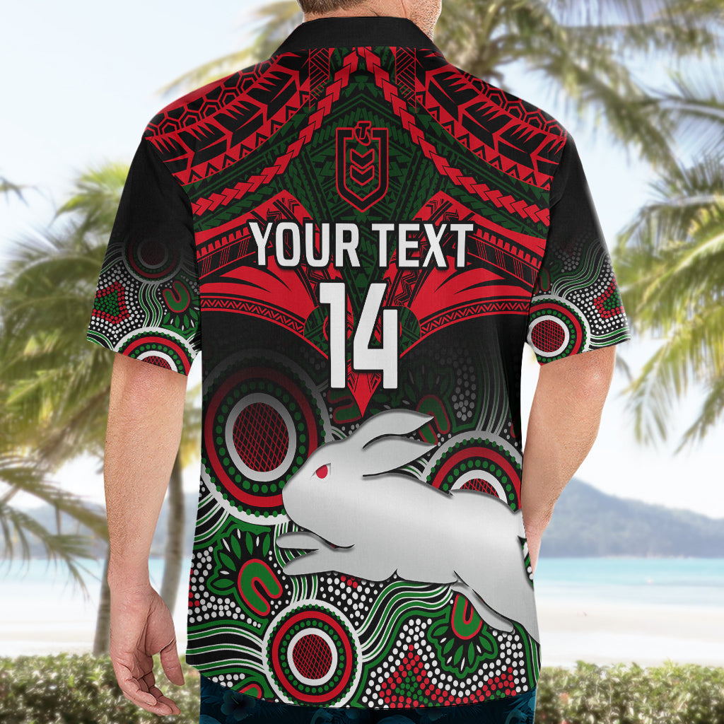personalised-rabbitohs-rugby-hawaiian-shirt-souths-1908-aboriginal-mix-polynesian-pattern
