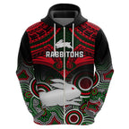 personalised-rabbitohs-rugby-hoodie-souths-1908-aboriginal-mix-polynesian-pattern