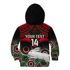 personalised-rabbitohs-rugby-kid-hoodie-souths-1908-aboriginal-mix-polynesian-pattern