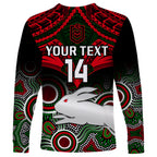 personalised-rabbitohs-rugby-long-sleeve-shirt-souths-1908-aboriginal-mix-polynesian-pattern
