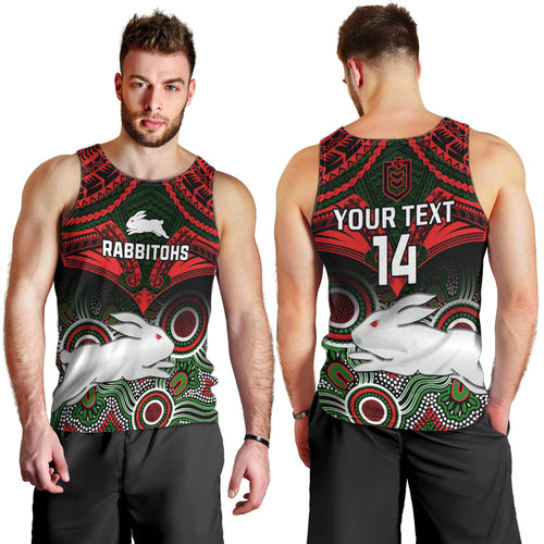 personalised-rabbitohs-rugby-men-tank-top-souths-1908-aboriginal-mix-polynesian-pattern