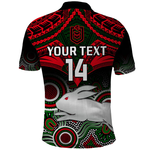 personalised-rabbitohs-rugby-polo-shirt-souths-1908-aboriginal-mix-polynesian-pattern
