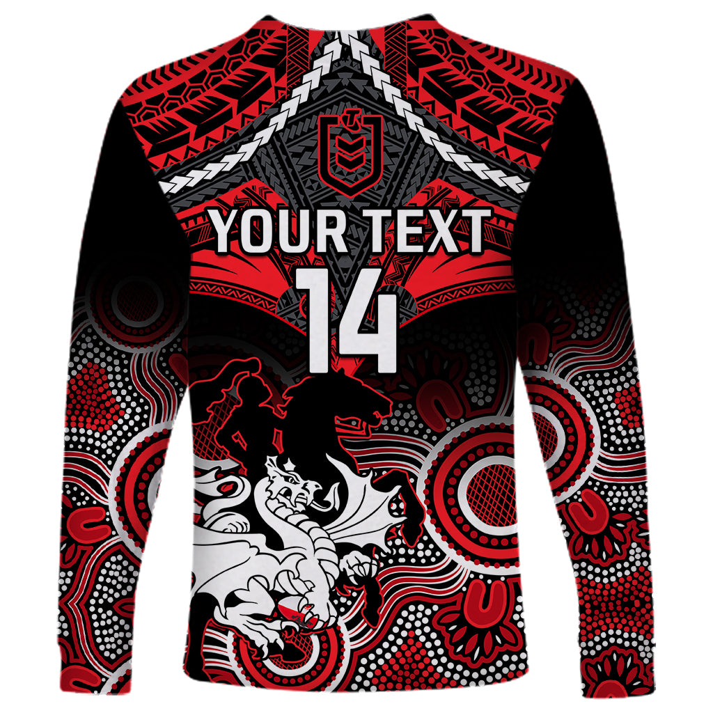 personalised-dragons-rugby-long-sleeve-shirt-saints-1998-aboriginal-mix-polynesian-pattern