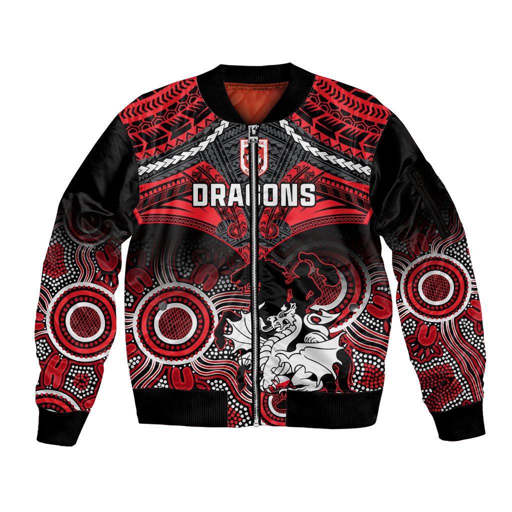 personalised-dragons-rugby-sleeve-zip-bomber-jacket-saints-1998-aboriginal-mix-polynesian-pattern