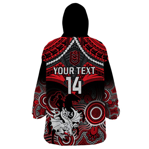 personalised-dragons-rugby-wearable-blanket-hoodie-saints-1998-aboriginal-mix-polynesian-pattern